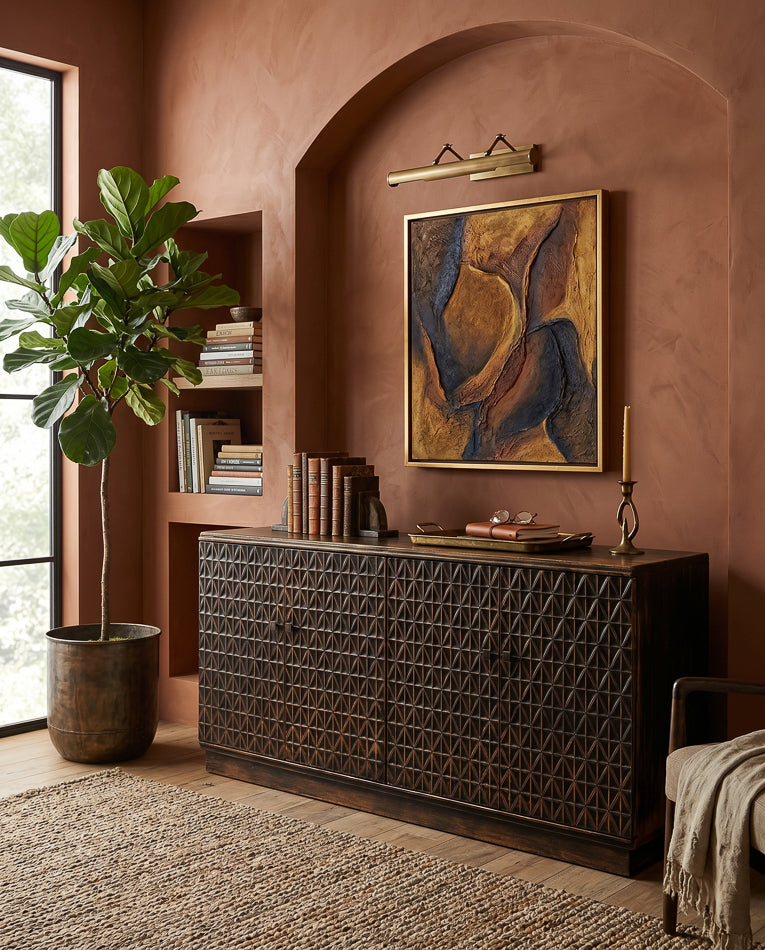 Scrubboard Front Sideboard, Ebony by Sarreid Ltd - view 12