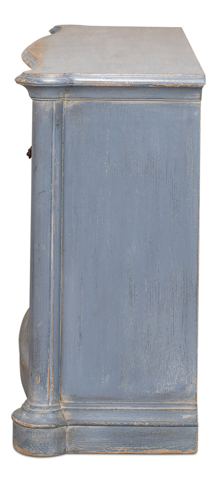 Columns Bowfront Sideboard, Blue by Sarreid Ltd - view 9