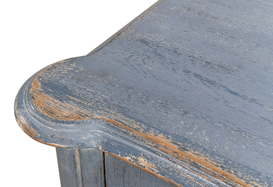 Columns Bowfront Sideboard, Blue by Sarreid Ltd - view 11