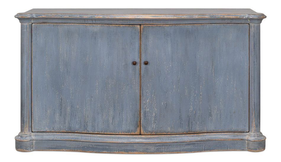 Columns Bowfront Sideboard, Blue by Sarreid Ltd - view 2