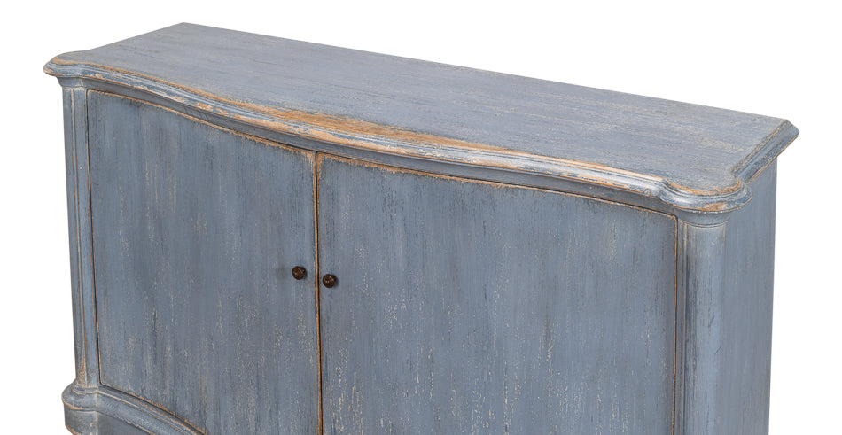 Columns Bowfront Sideboard, Blue by Sarreid Ltd - view 4