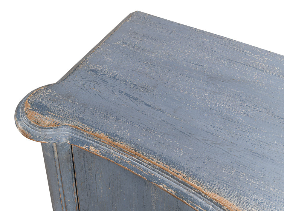 Columns Bowfront Sideboard, Blue by Sarreid Ltd - view 5