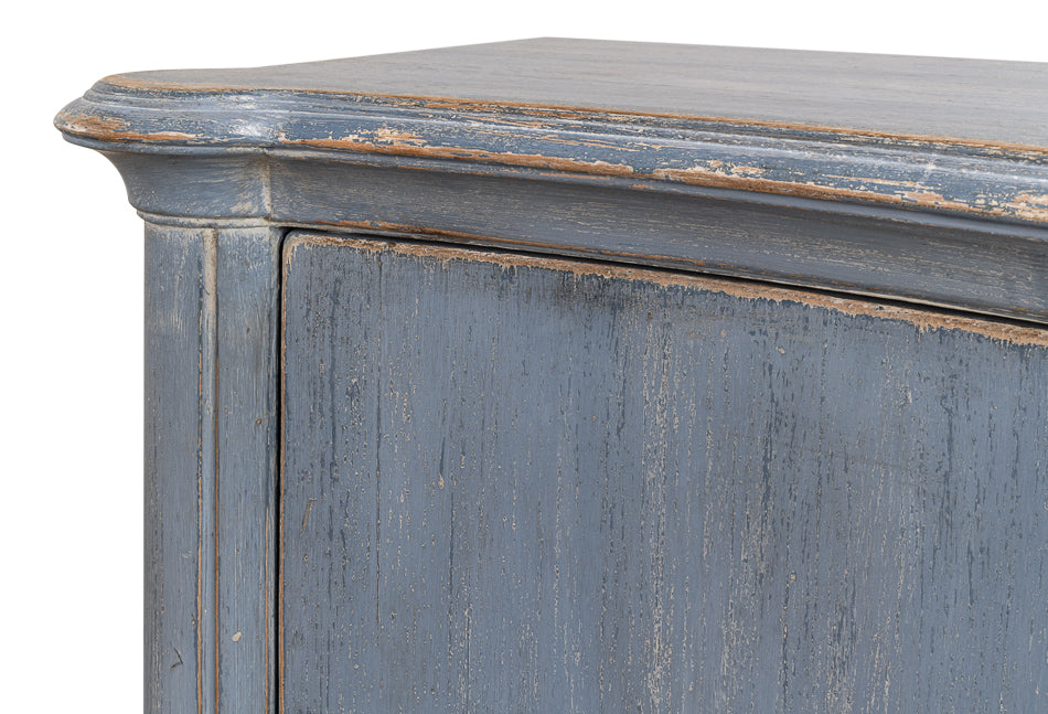 Columns Bowfront Sideboard, Blue by Sarreid Ltd - view 7