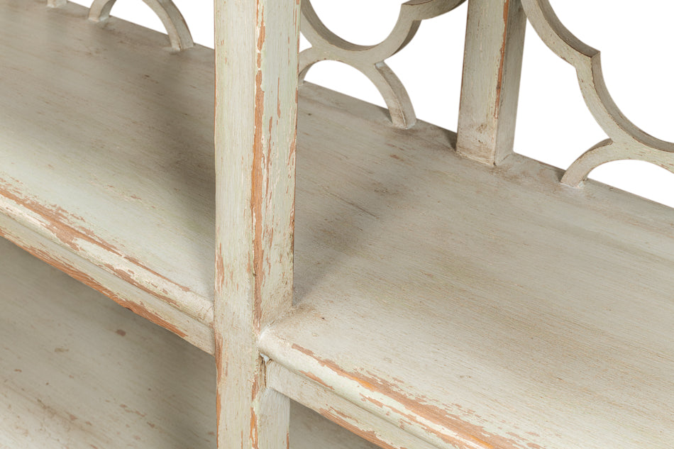 Quatrefoil Bookshelf Console Table by Sarreid Ltd - view 10
