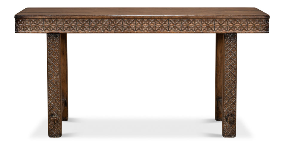 Honeycomb & Cross Console Table by Sarreid Ltd - view 2