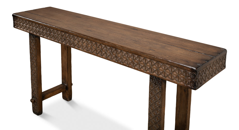 Honeycomb & Cross Console Table by Sarreid Ltd - view 4