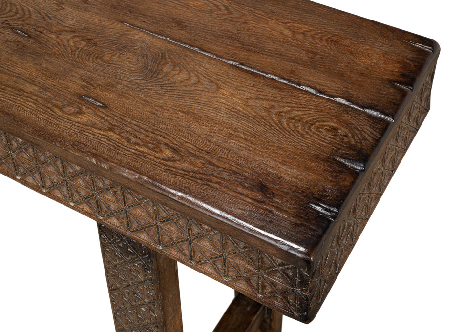 Honeycomb & Cross Console Table by Sarreid Ltd - view 5