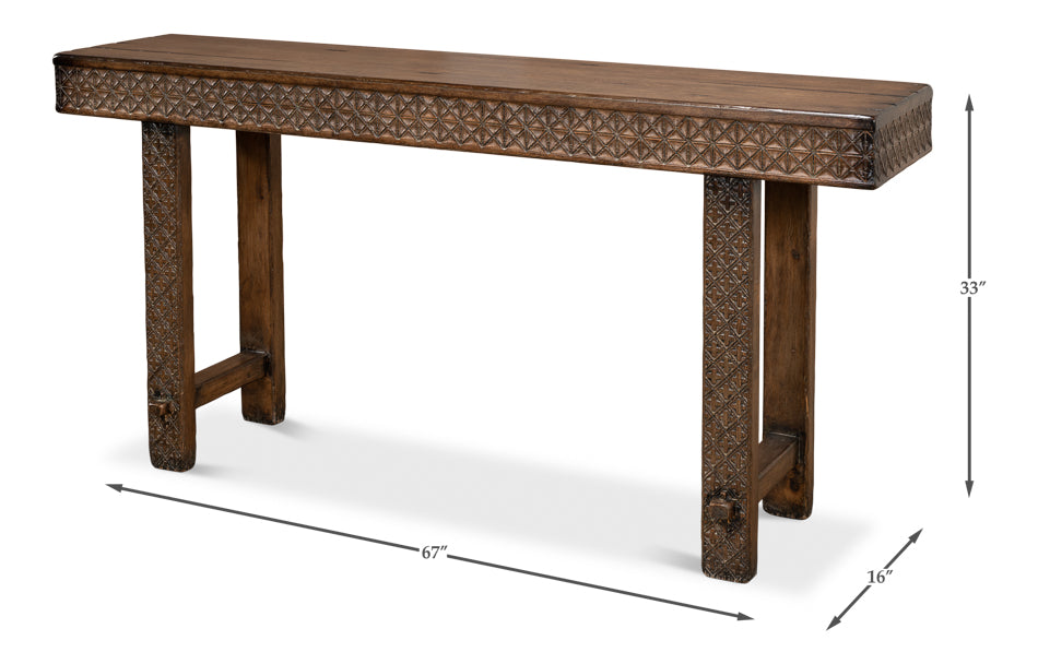 Honeycomb & Cross Console Table by Sarreid Ltd - view 12