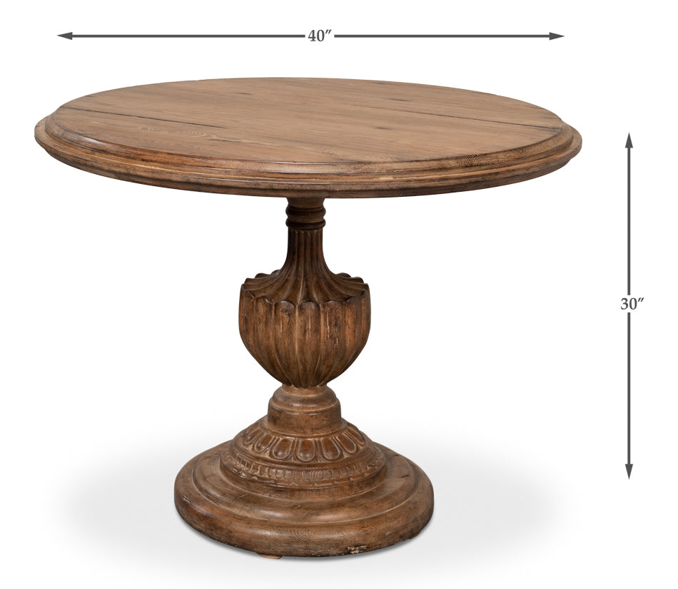 Renaissance Pedestal Dining Table,40"Top by Sarreid Ltd - view 5