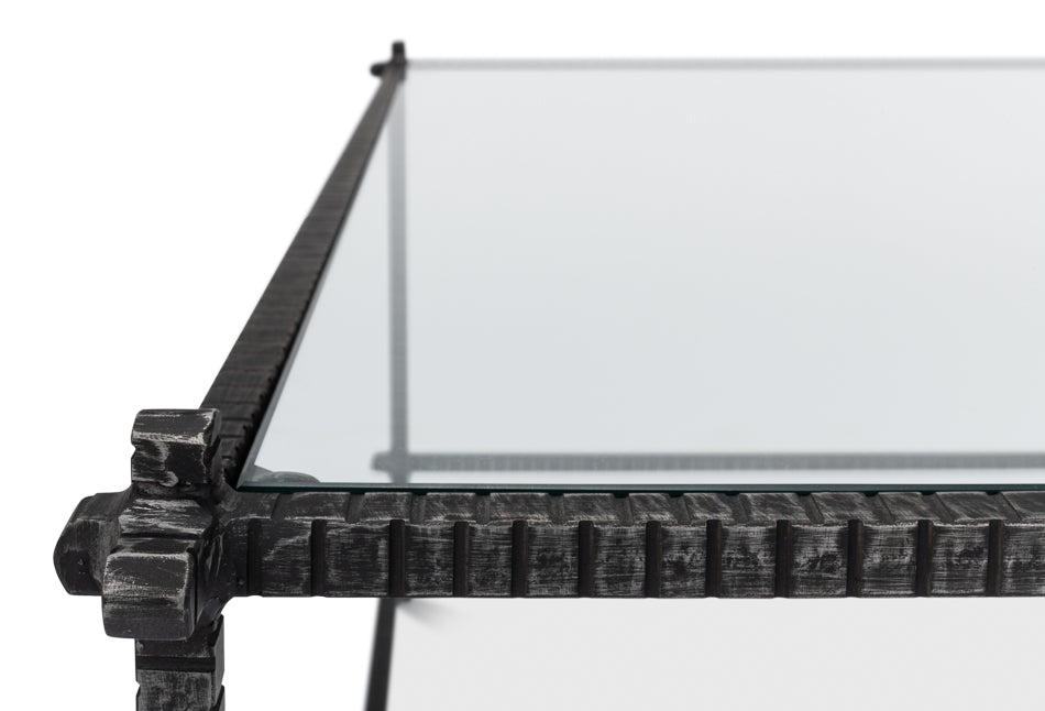 Serrated Edge Iron Coffee Table by Sarreid Ltd - view 12