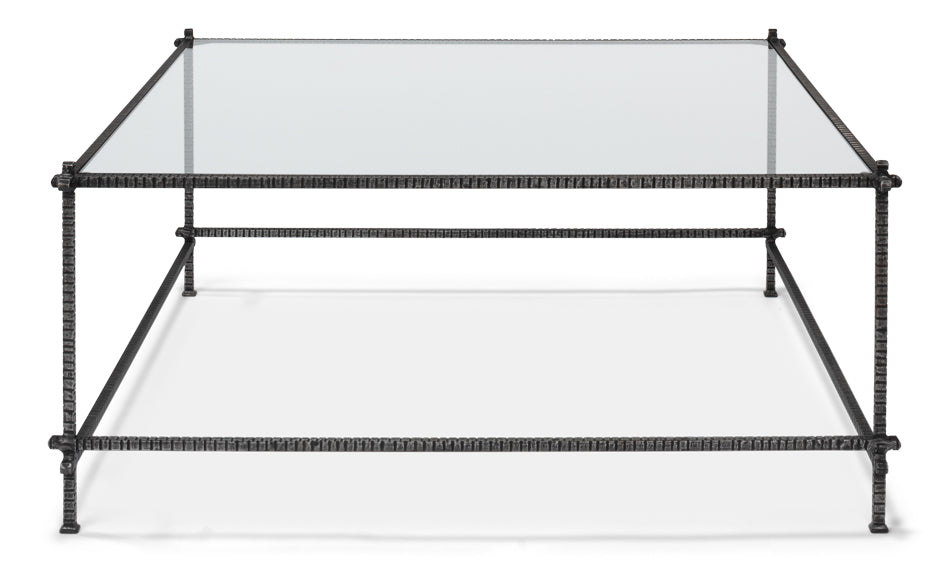 Serrated Edge Iron Coffee Table by Sarreid Ltd - view 2