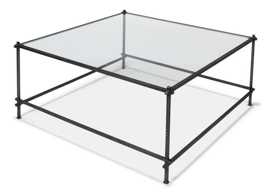 Serrated Edge Iron Coffee Table by Sarreid Ltd - view 4