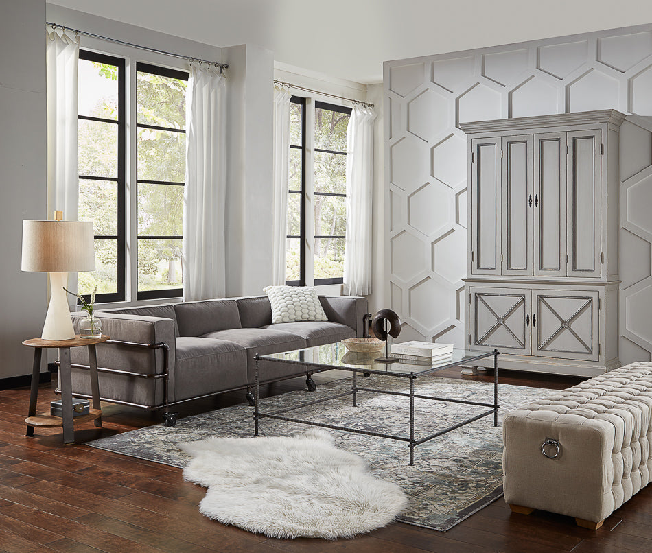 Serrated Edge Iron Coffee Table by Sarreid Ltd - view 9