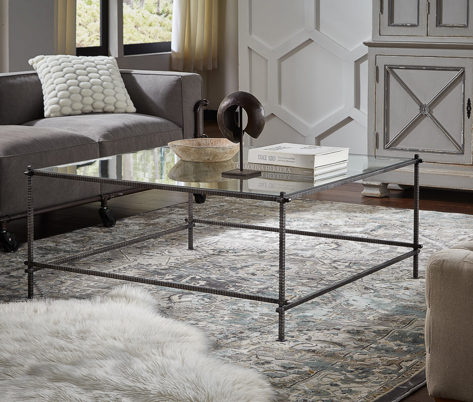 Serrated Edge Iron Coffee Table by Sarreid Ltd - view 8