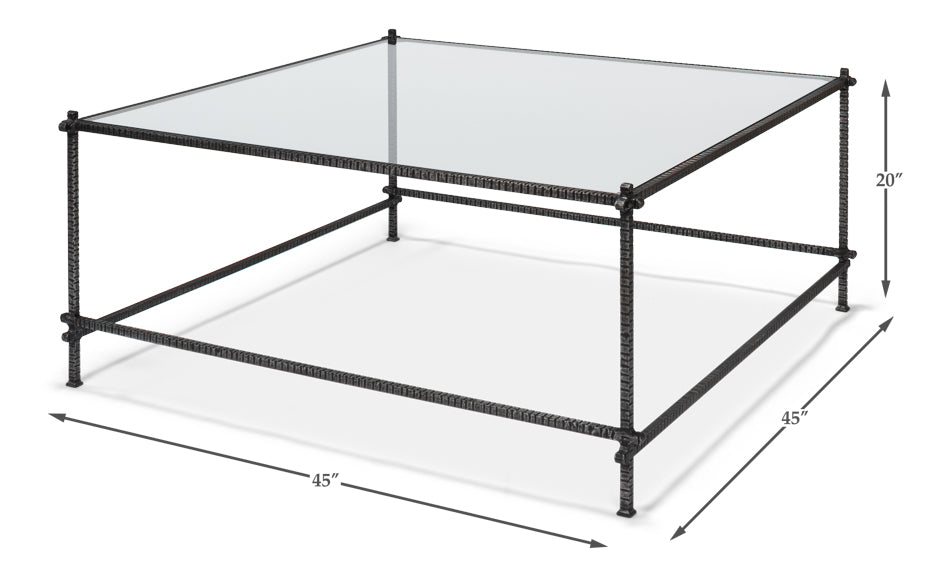 Serrated Edge Iron Coffee Table by Sarreid Ltd - view 6