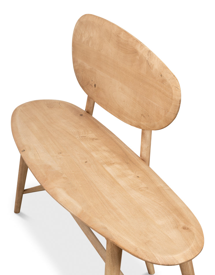 Pebble Bench (1 Back) Lionskin Finish by Sarreid Ltd - view 8