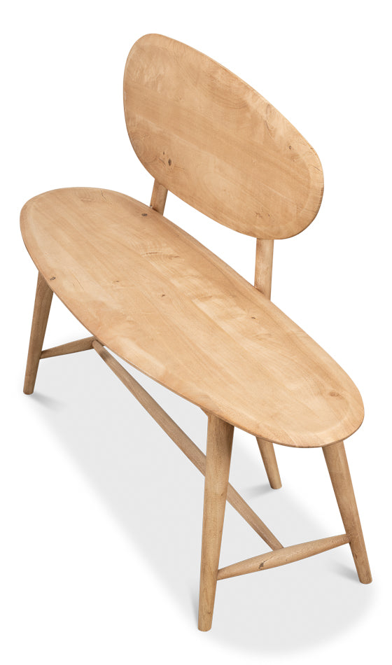 Pebble Bench (1 Back) Lionskin Finish by Sarreid Ltd - view 10