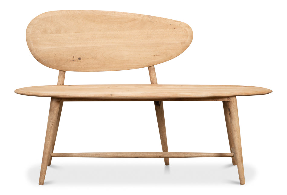 Pebble Bench (1 Back) Lionskin Finish by Sarreid Ltd - view 2