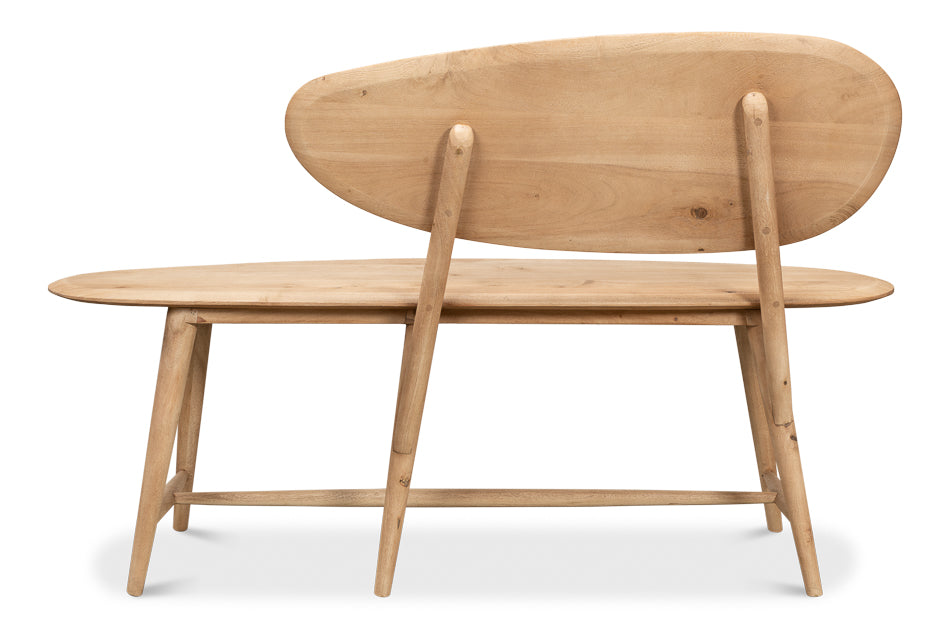 Pebble Bench (1 Back) Lionskin Finish by Sarreid Ltd - view 4