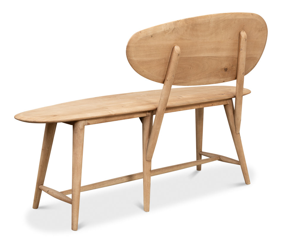 Pebble Bench (1 Back) Lionskin Finish by Sarreid Ltd - view 5