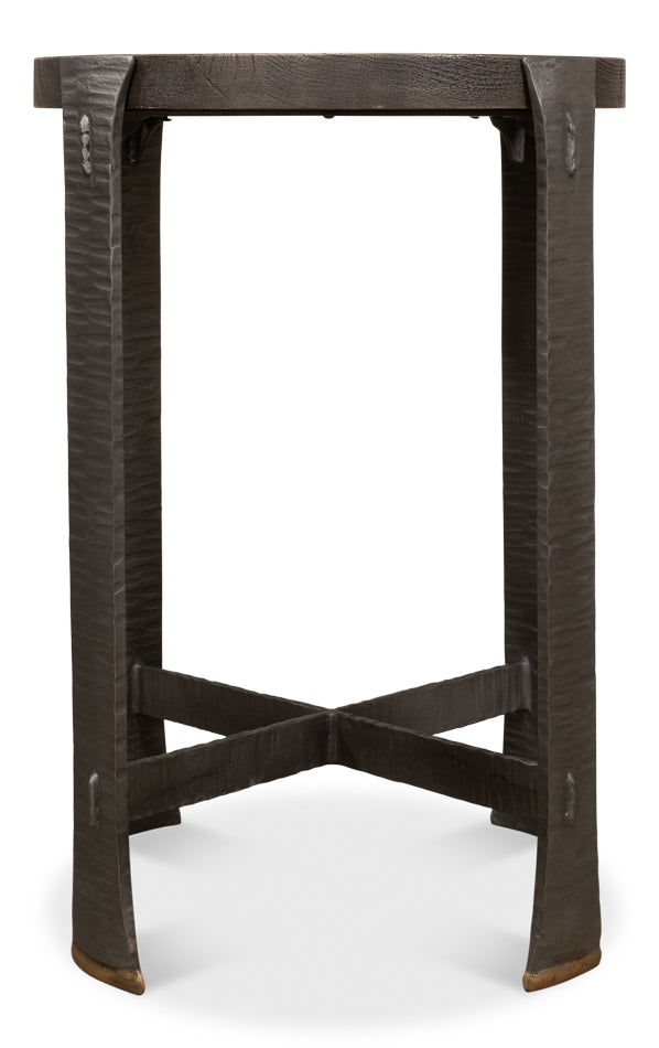 Forged Slats Side Table/Moleskin by Sarreid Ltd - view 8