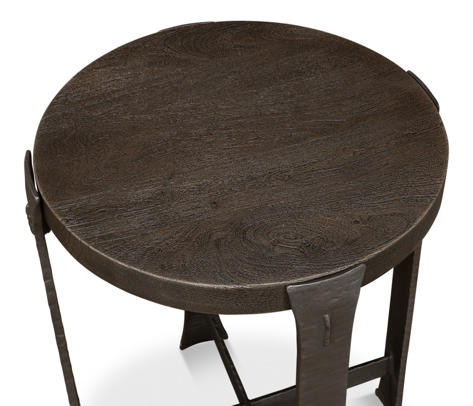 Forged Slats Side Table/Moleskin by Sarreid Ltd - view 9