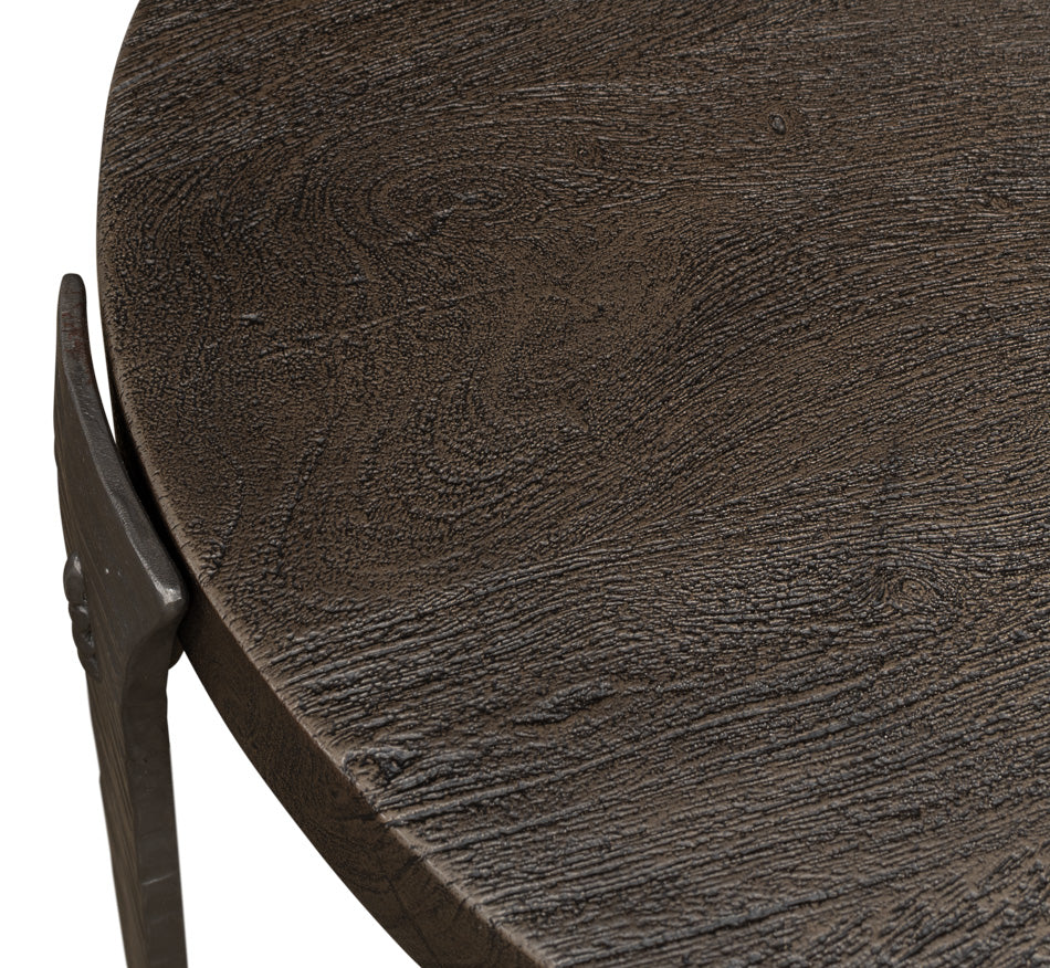 Forged Slats Side Table/Moleskin by Sarreid Ltd - view 10