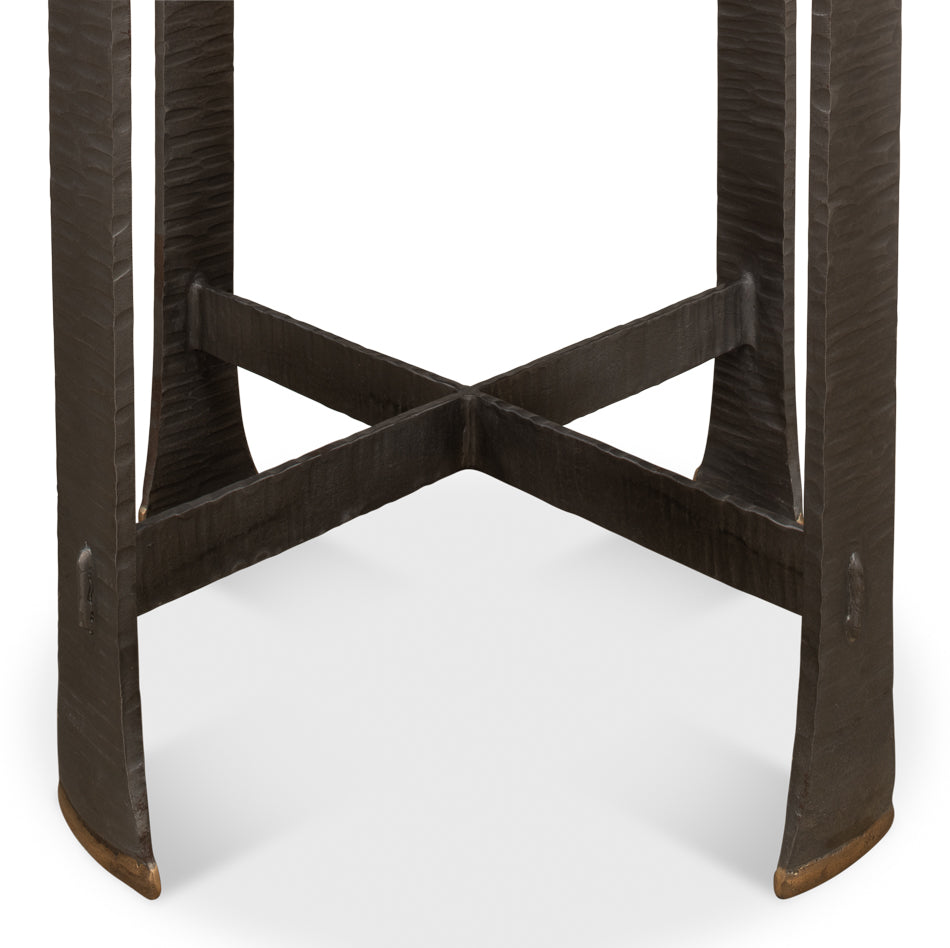 Forged Slats Side Table/Moleskin by Sarreid Ltd - view 11