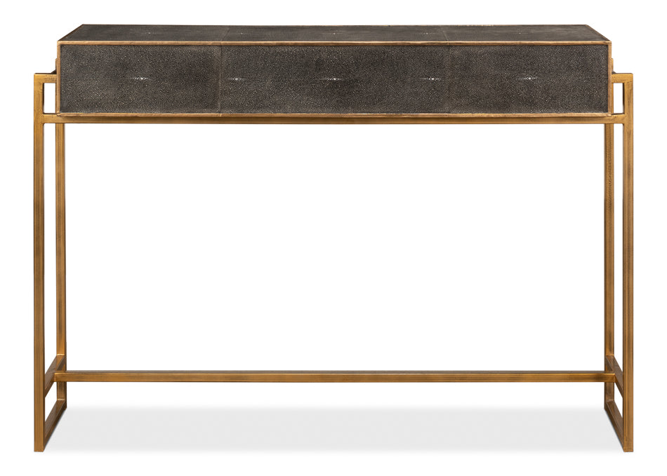 Shagreen Gold & Gray Console by Sarreid Ltd - view 8