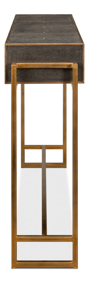 Shagreen Gold & Gray Console by Sarreid Ltd - view 9