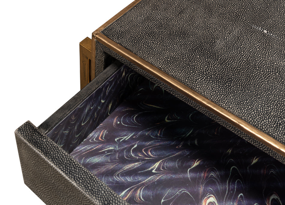 Shagreen Gold & Gray Console by Sarreid Ltd - view 10