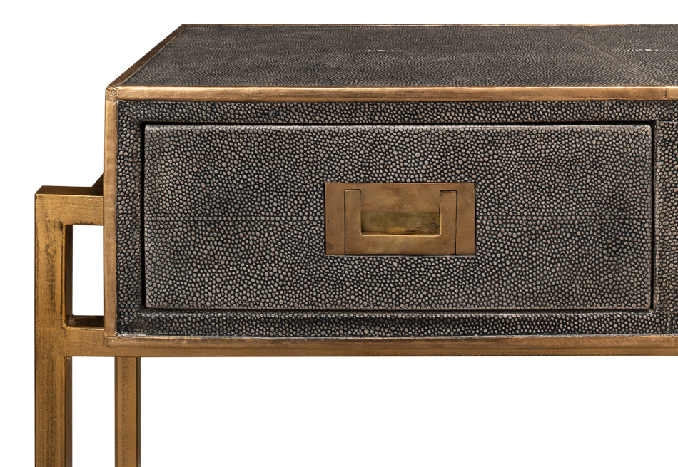 Shagreen Gold & Gray Console by Sarreid Ltd - view 11