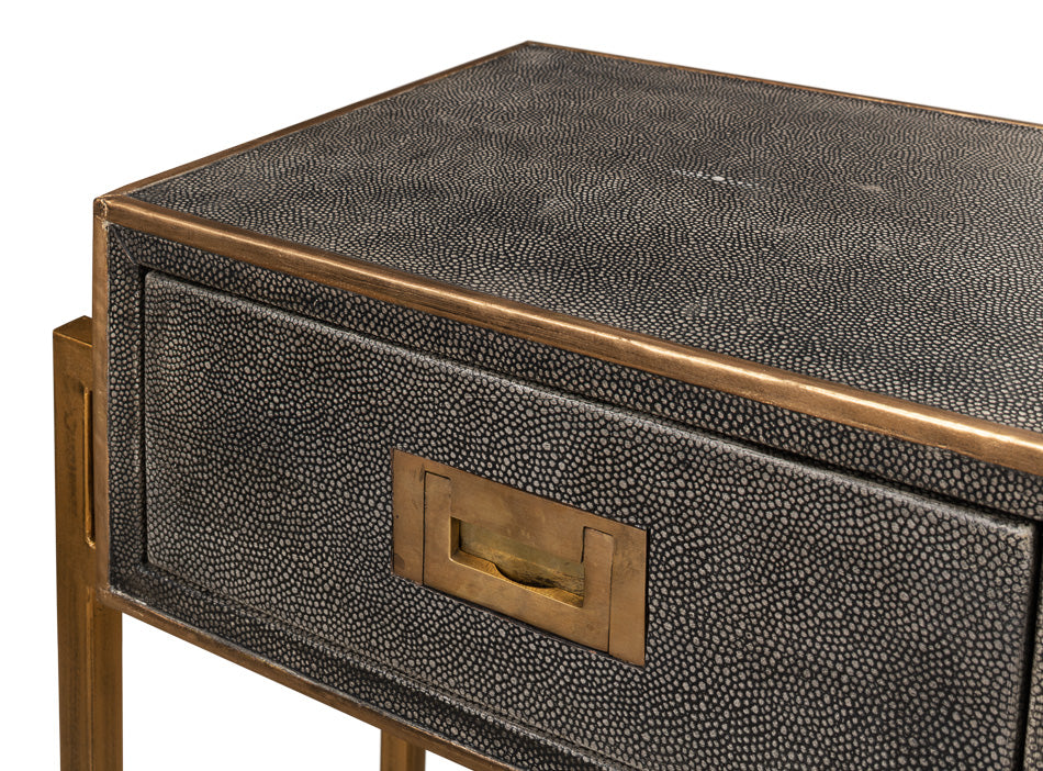 Shagreen Gold & Gray Console by Sarreid Ltd - view 7