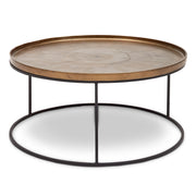 Elements Sana Coffee Table Antique Brass Top - Black Frame by Urbia - product view