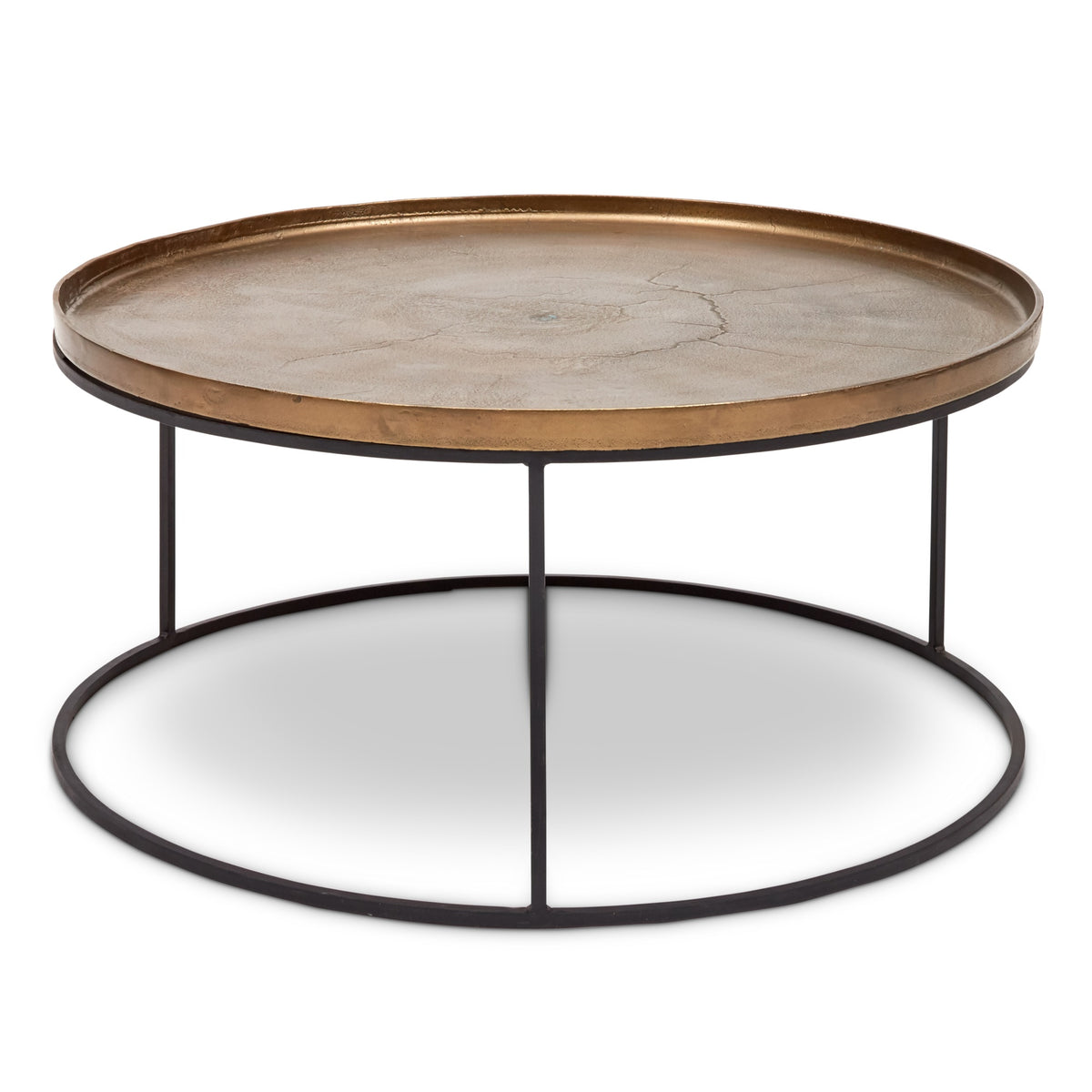 Elements Sana Coffee Table Antique Brass Top - Black Frame by Urbia - product view