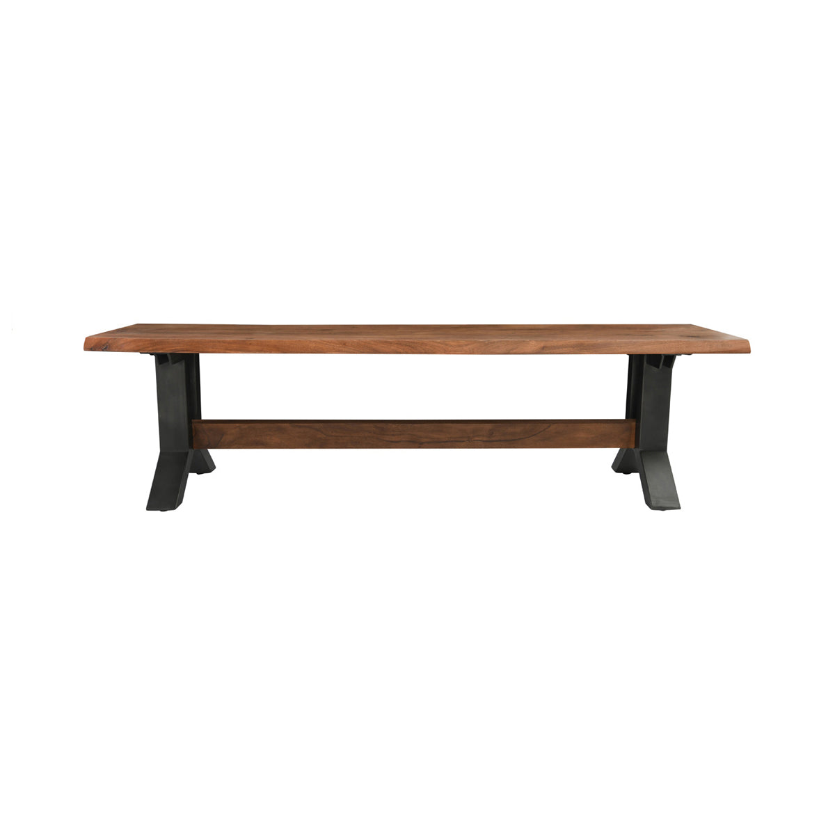 Bellamy 66" Dining Bench - Amber Brown - Honey/Black