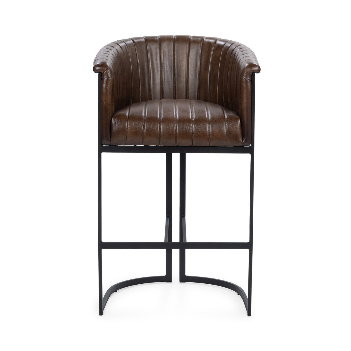 Seville Leather Bar Stool - Rustic Brown