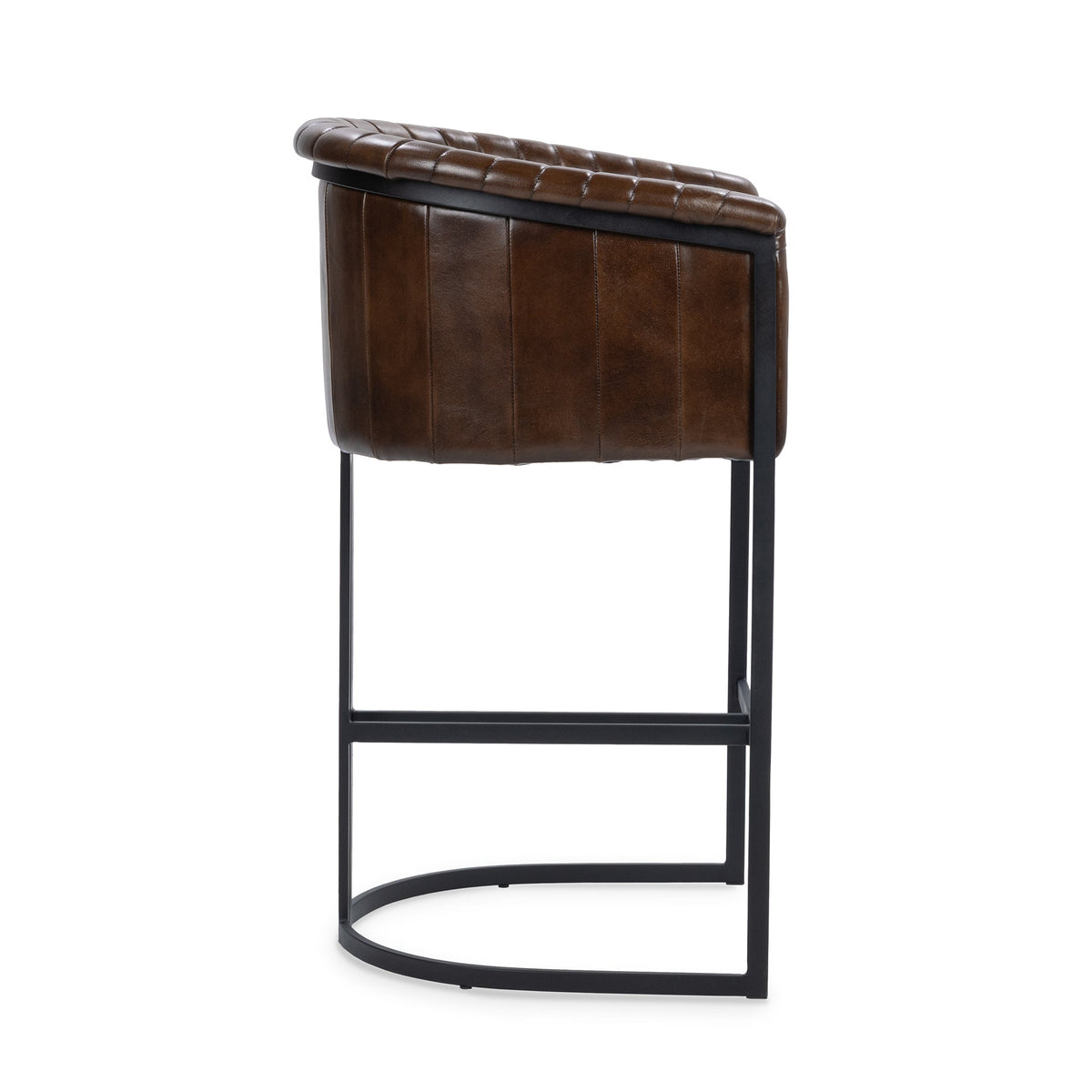 Seville Leather Bar Stool - Rustic Brown
