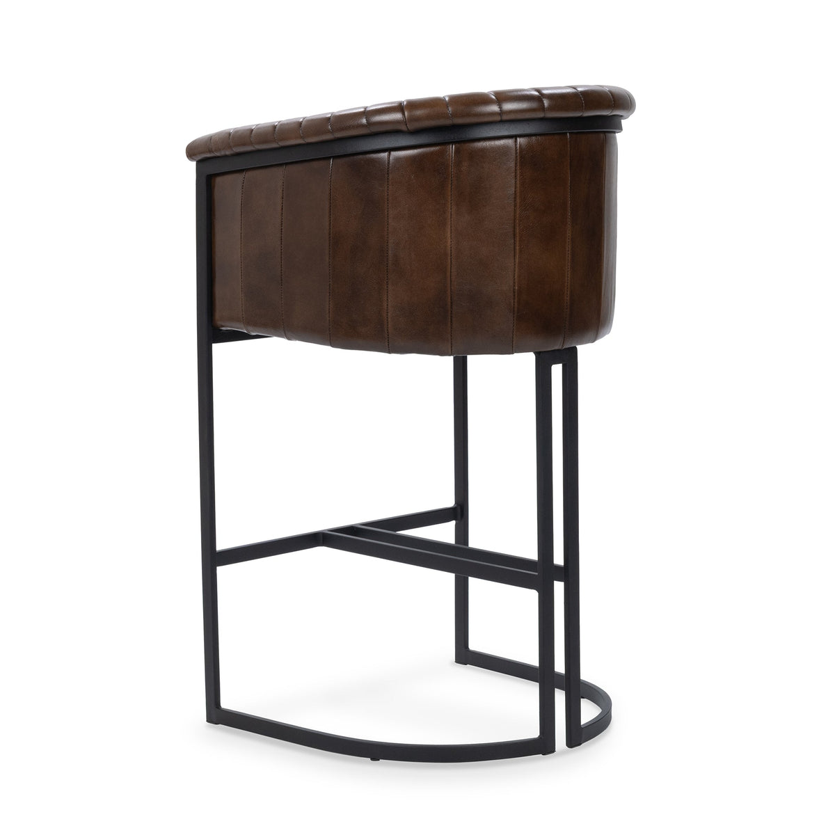 Seville Leather Bar Stool - Rustic Brown