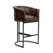 Seville Leather Bar Stool - Rustic Brown