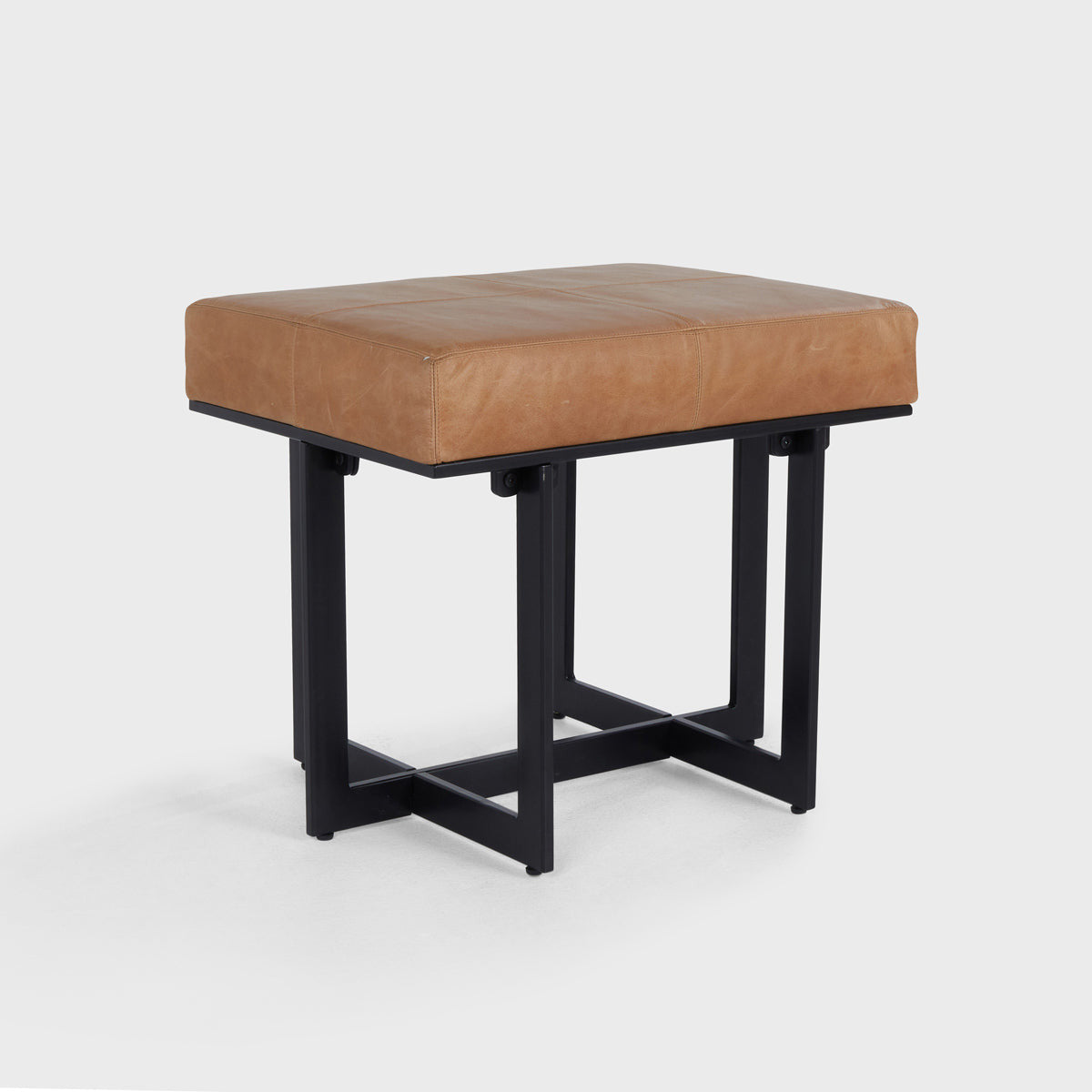 Calvin Leather Rectangle Stool