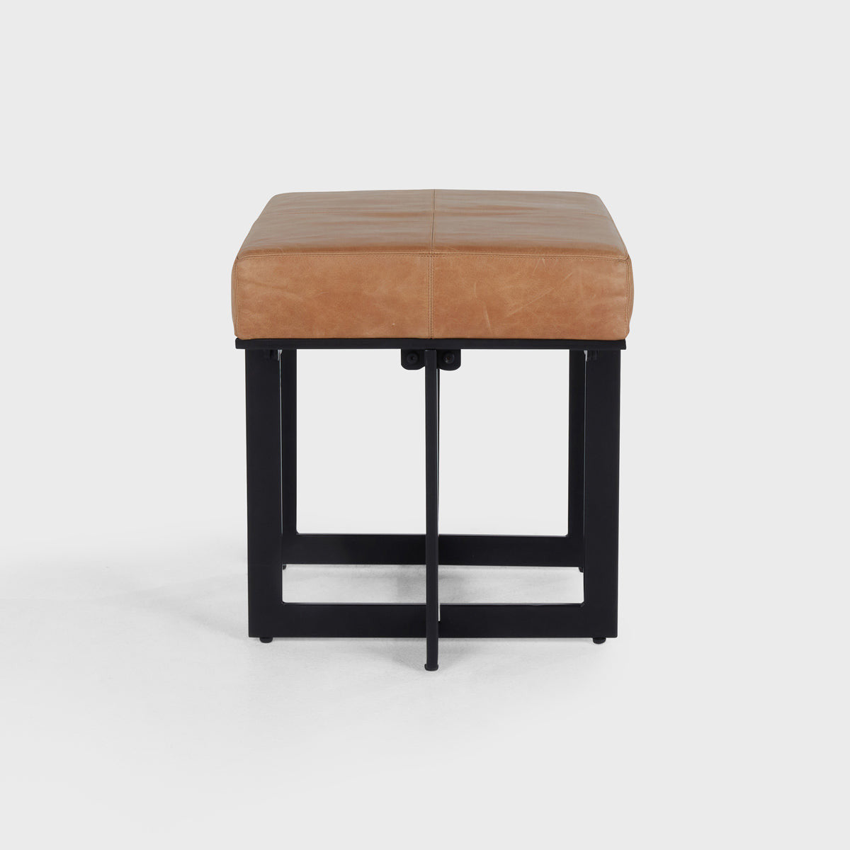 Calvin Leather Rectangle Stool