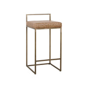 Belfort Leather Counter Stool - Chestnut Brown