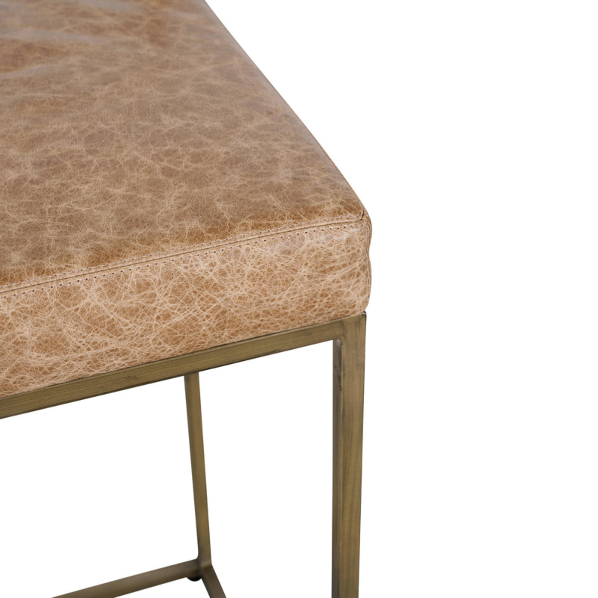 Belfort Leather Counter Stool - Chestnut Brown