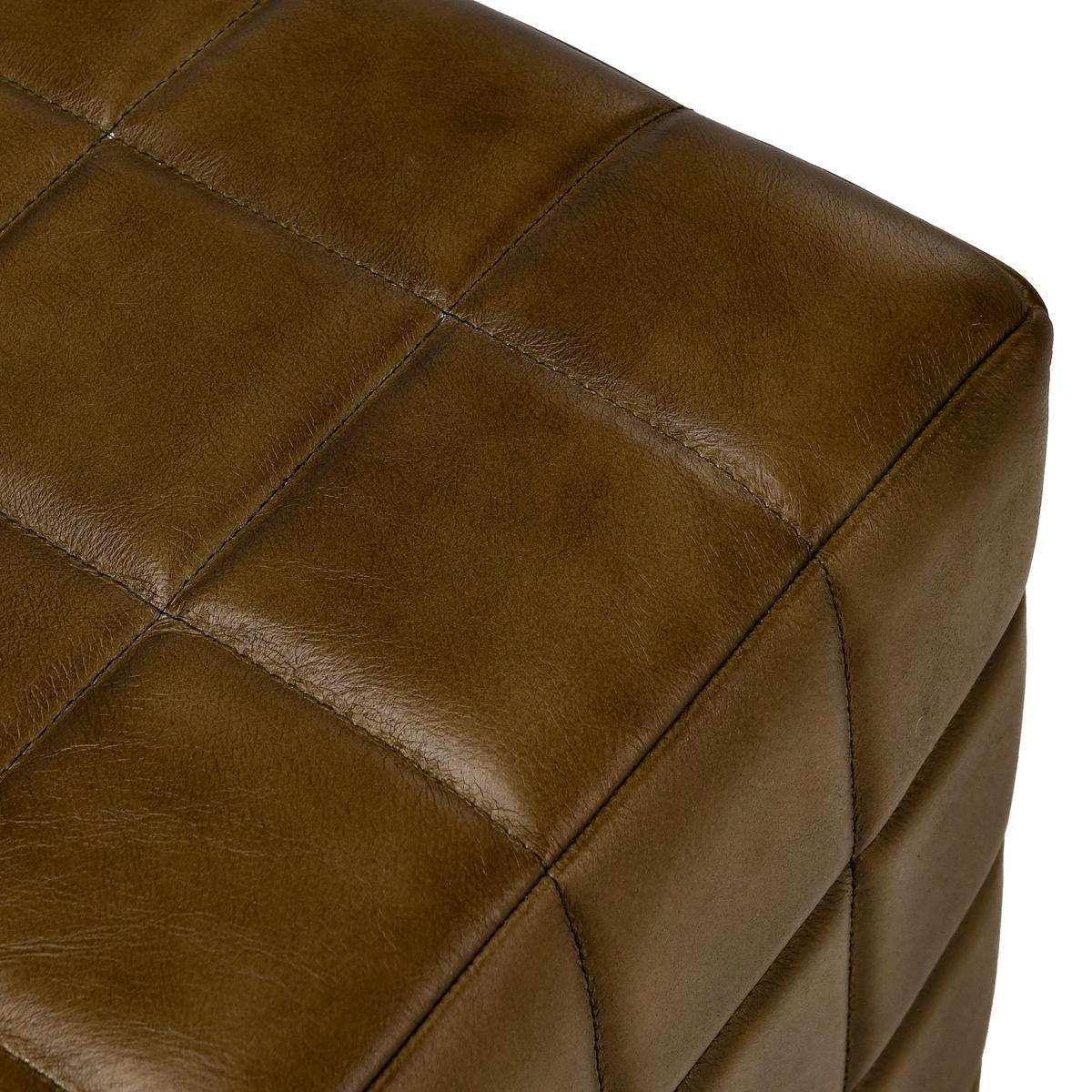 Carlo Leather Square Ottoman