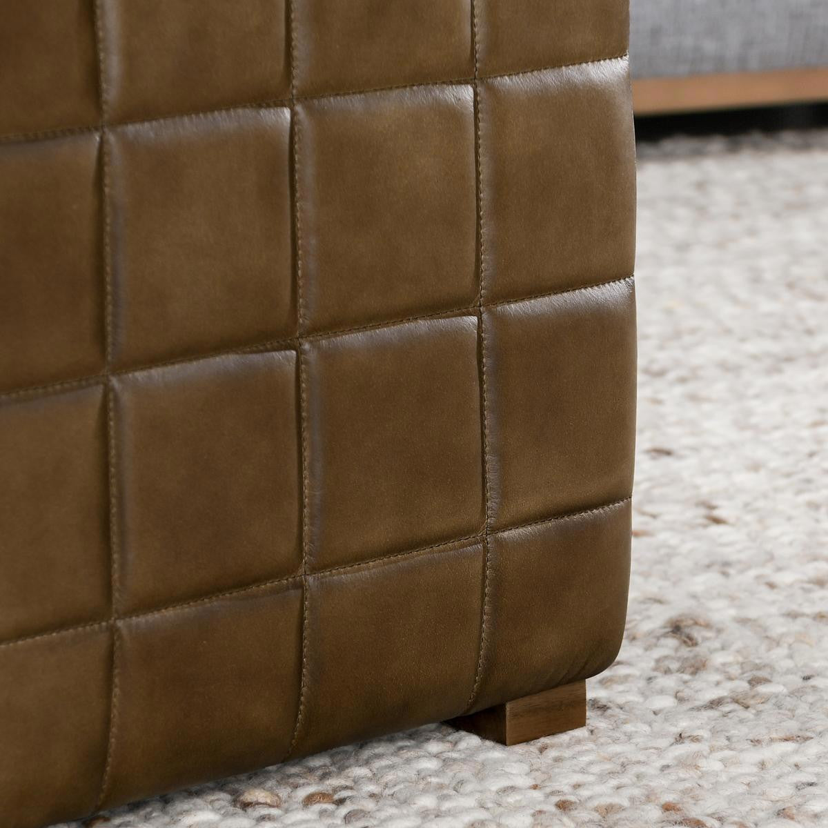 Carlo Leather Square Ottoman