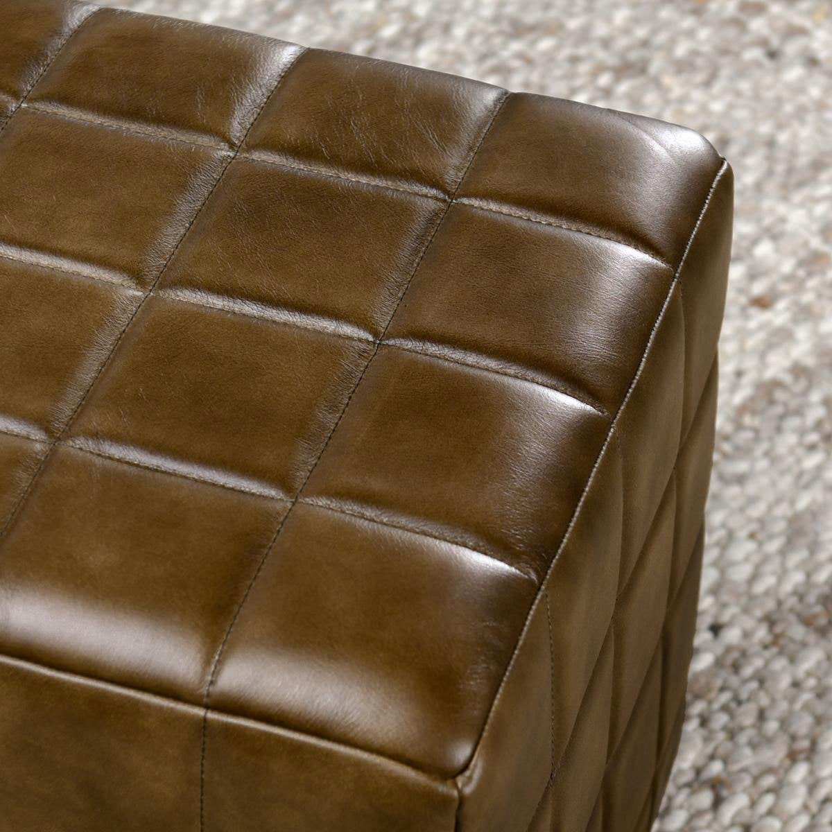 Carlo Leather Square Ottoman
