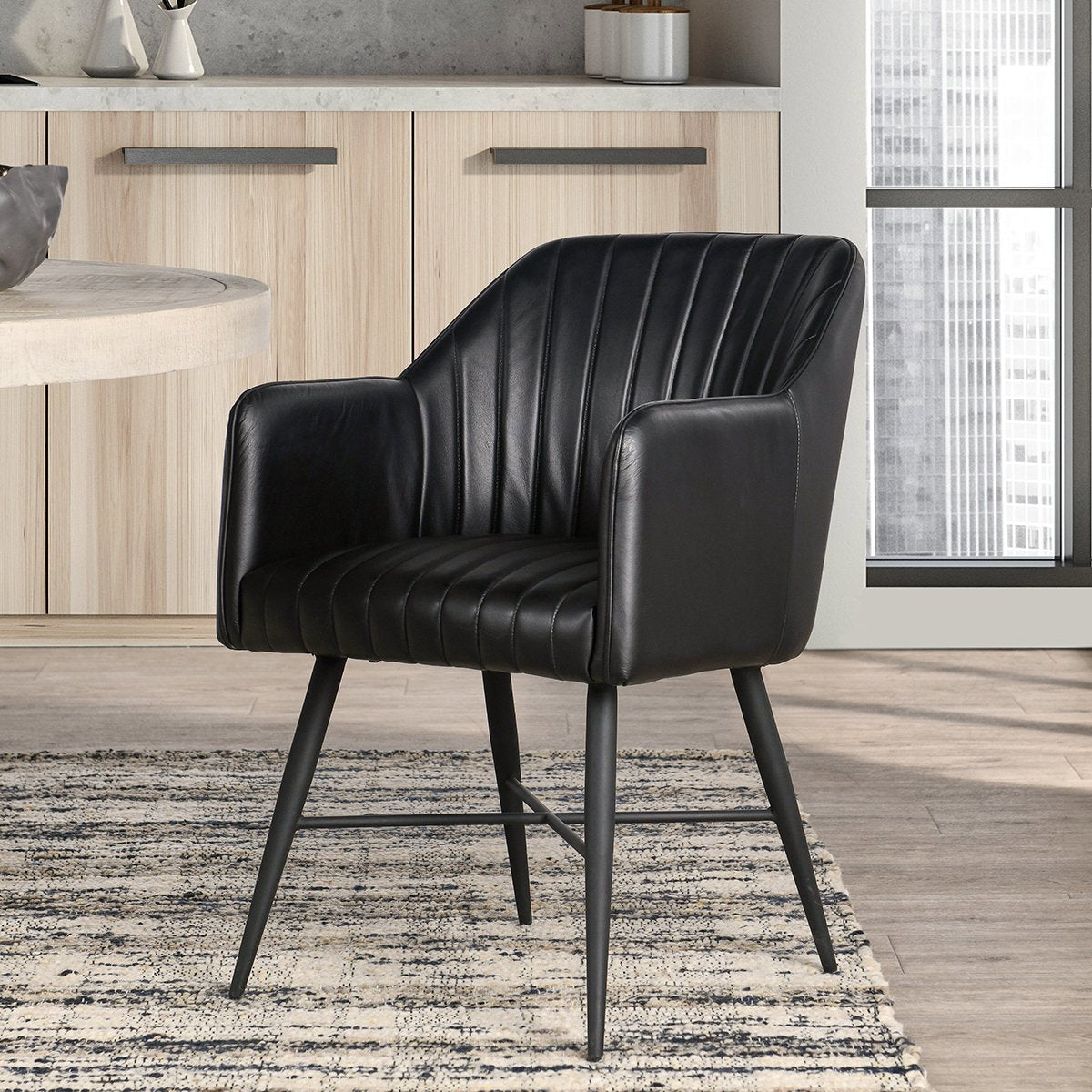 Leon Dining Chair - Midnight Raven - Jet Black