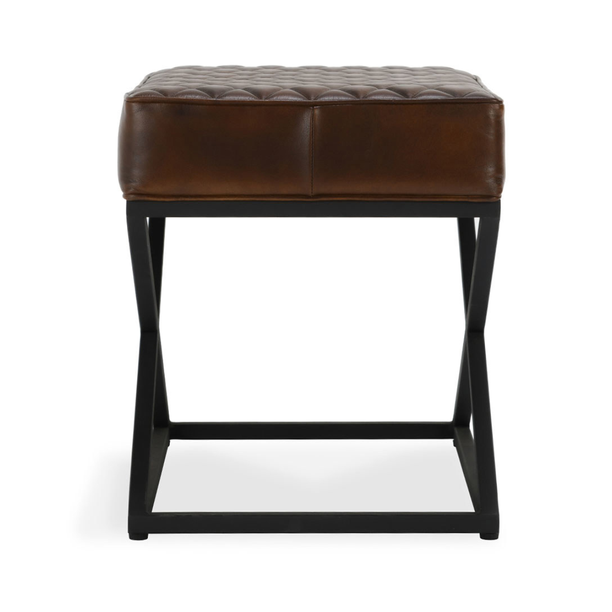 Bruno Leather Rectangle Stool