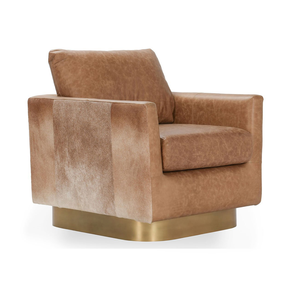 Lathe Leather/Hide Accent Chair